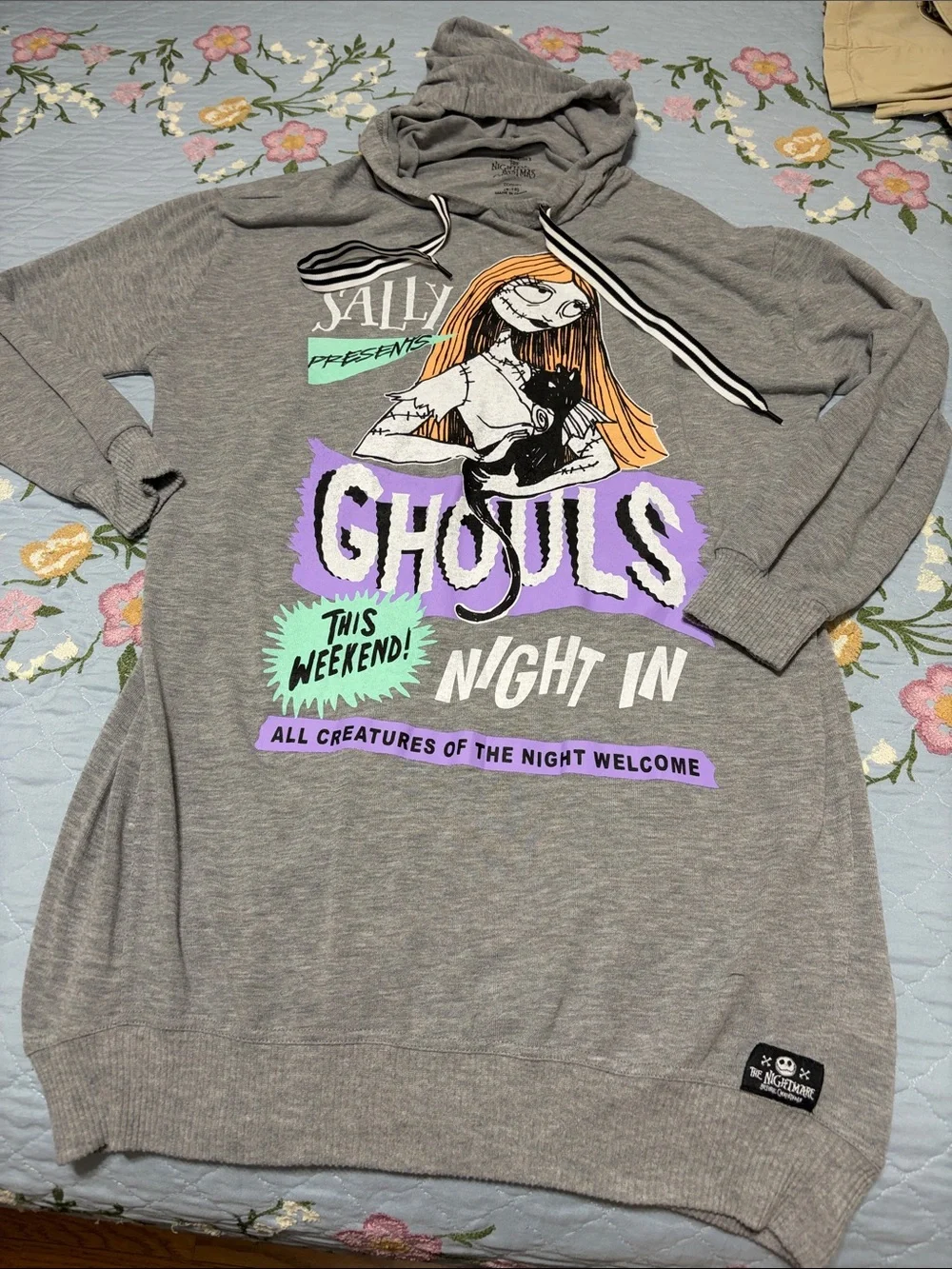 The Nightmare Before Christmas Girls' Hooded Night Ghouls Night In Size M (8-10)